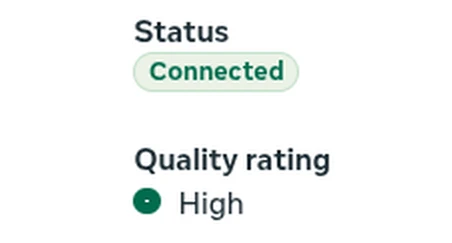 Status: Connected — Quality rating: High